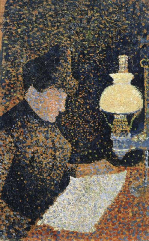 Paul Signac woman reading oil painting image